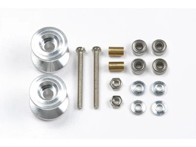 Tamiya Double Aluminum Rollers ( 13mm -12mm ) Silver - 15398