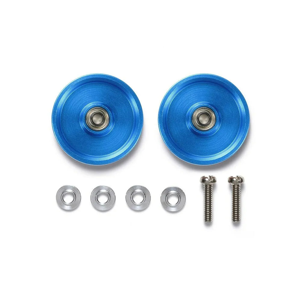 Tamiya HG 19mm Aluminum Ball-Race Rollers (Ringless / Blue) - 95561