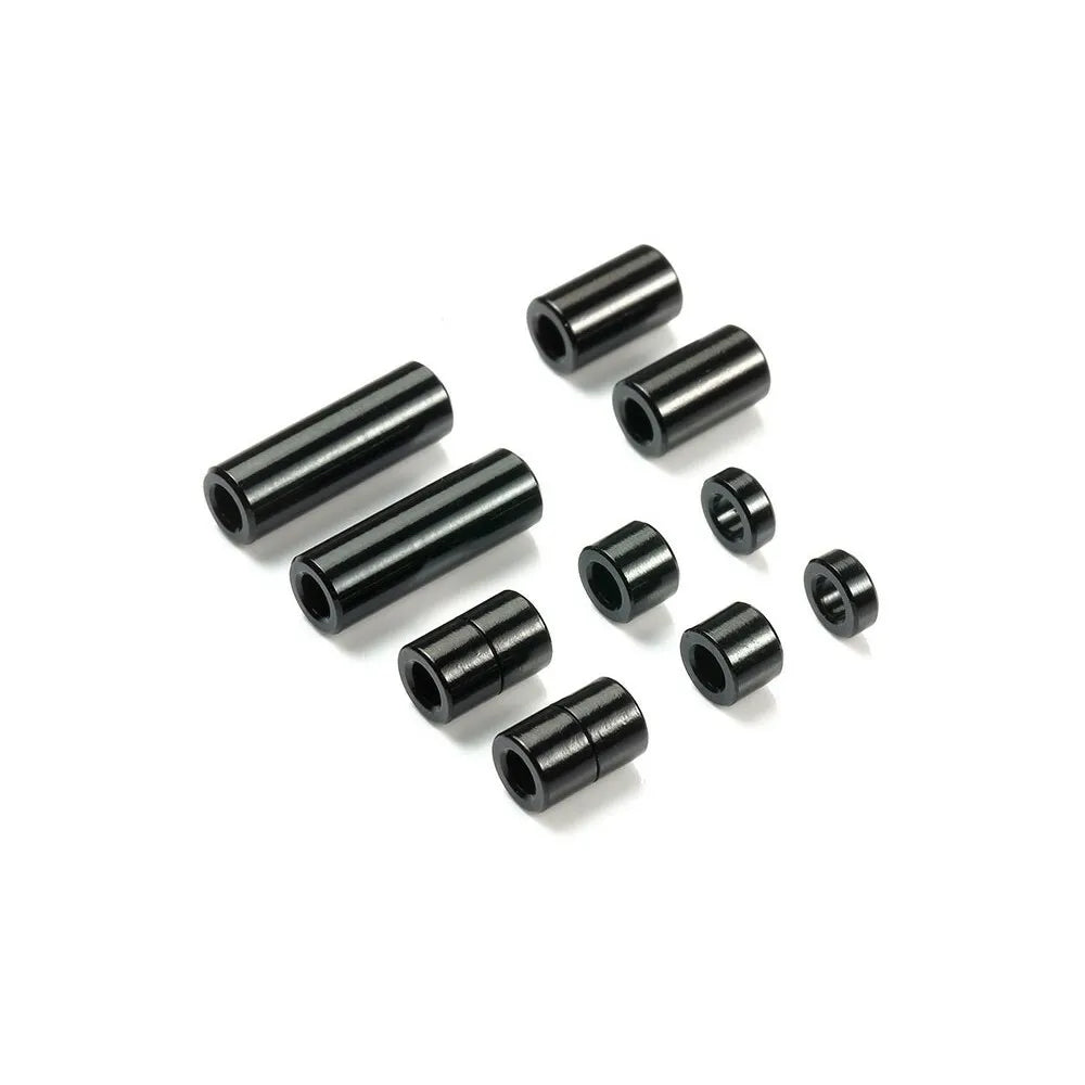Tamiya Aluminum Spacer Set (12/6.7/6/3/1.5mm, 2pcs. each) (Black) - 95481