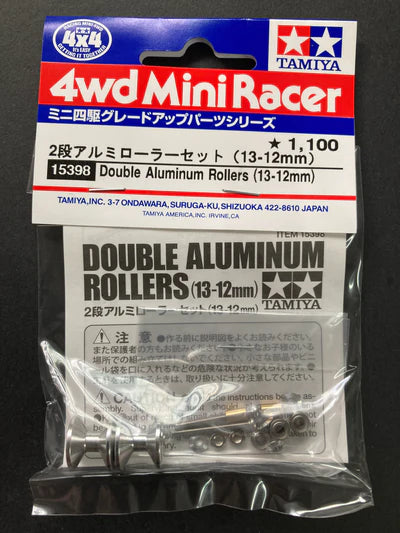 Tamiya Double Aluminum Rollers ( 13mm -12mm ) Silver - 15398
