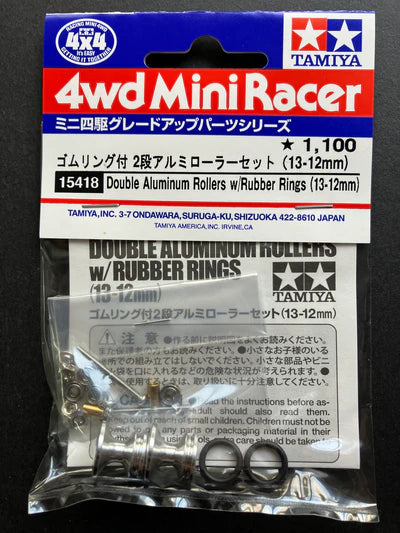 Tamiya Double Aluminum Rollers w/Rubber Rings ( 13mm - 12mm ) - 15418