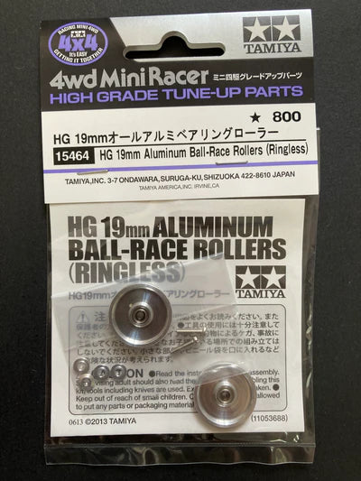 Tamiya HG 19mm Aluminum Ball-Race Rollers (Ringless) - 15464