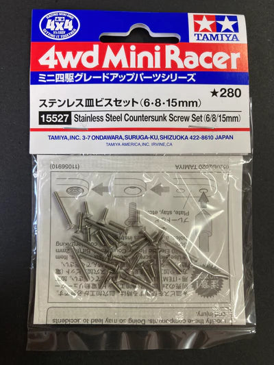 Tamiya Stainless Steel Countersunk Screw Set (6/8/15mm) - 15527