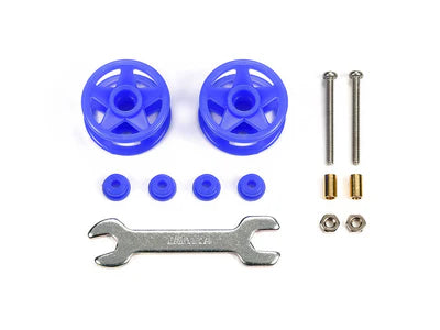 Tamiya Low Friction Plastic Double Rollers (Blue / 19mm - 19mm) - 15532