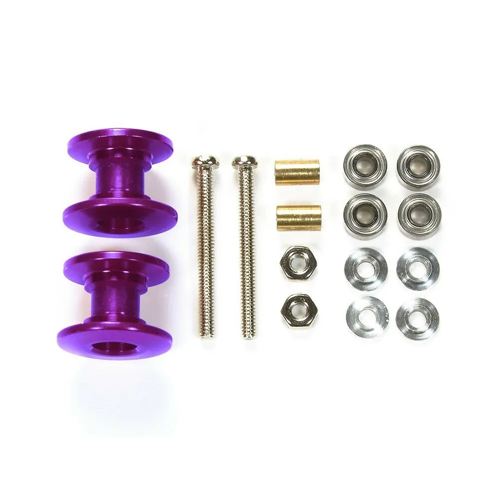 Tamiya Lightweight Double Aluminum Rollers ( 13mm -12mm ) Purple - 95540