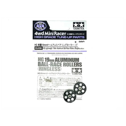 Tamiya HG Lightweight 19mm Aluminium Ball-Race Roller (Ringless Black) - 95498