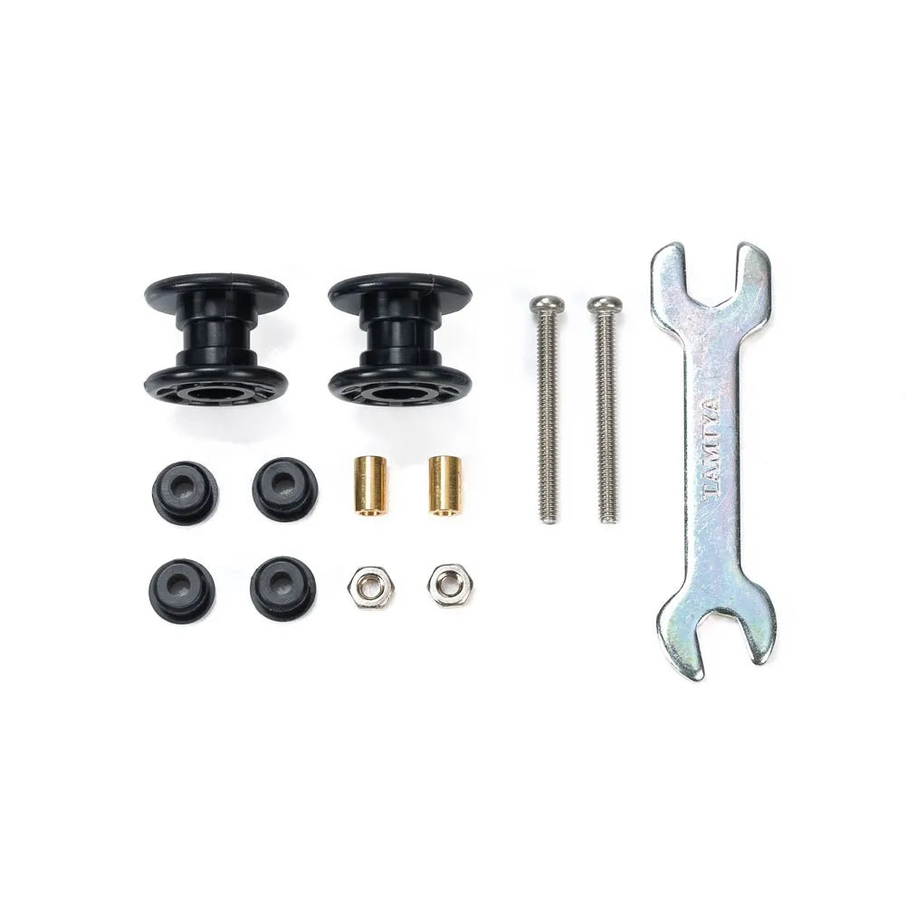 Tamiya Low Friction Plastic Double Rollers (Black/13-13mm) - 15529
