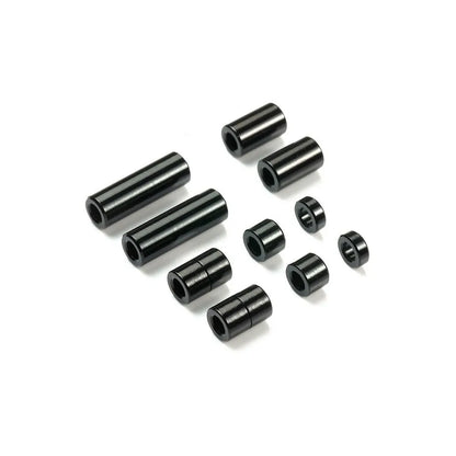 Tamiya Aluminum Spacer Set (12/6.7/6/3/1.5mm, 2pcs. each) (Black) - 95481