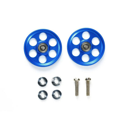 Tamiya HG Lightweight 19mm Aluminum Ball-Race Rollers (Ringless / Blue) - 95315