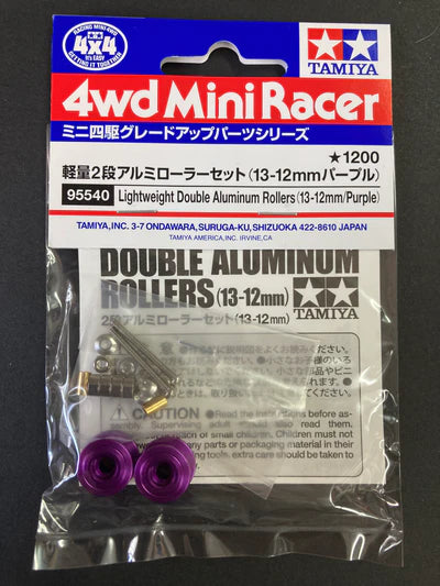 Tamiya Lightweight Double Aluminum Rollers ( 13mm -12mm ) Purple - 95540