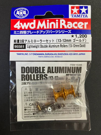 Tamiya Lightweight Double Aluminum Rollers (13mm - 12mm / Gold) - 95581