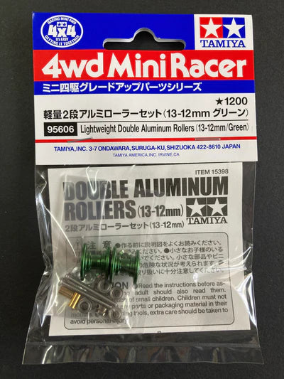 Tamiya Lightweight Double Aluminum Roller ( 13mm - 12mm Green) - 95606
